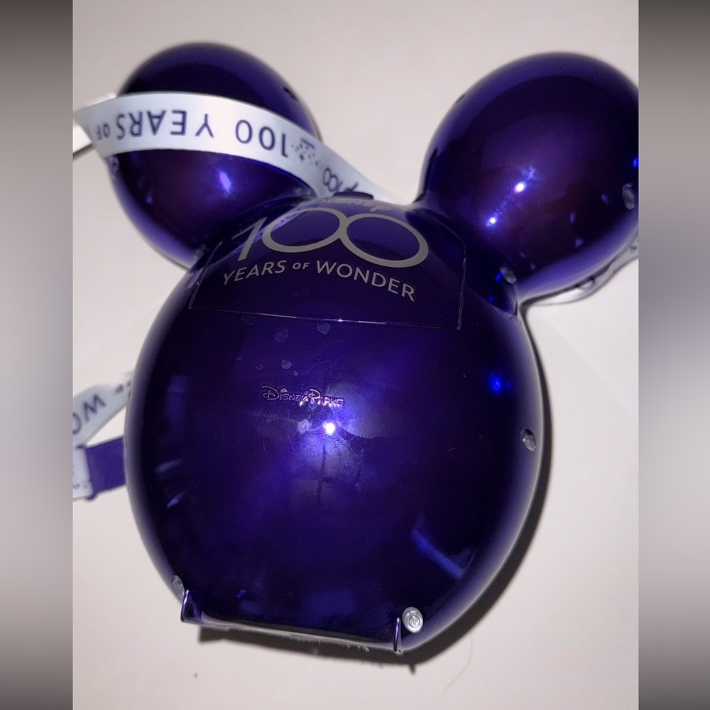 Disney Parks 100 Years of Wonder Metallic Purple Mickey Balloon Popcorn Bucket - Picture 3 of 4